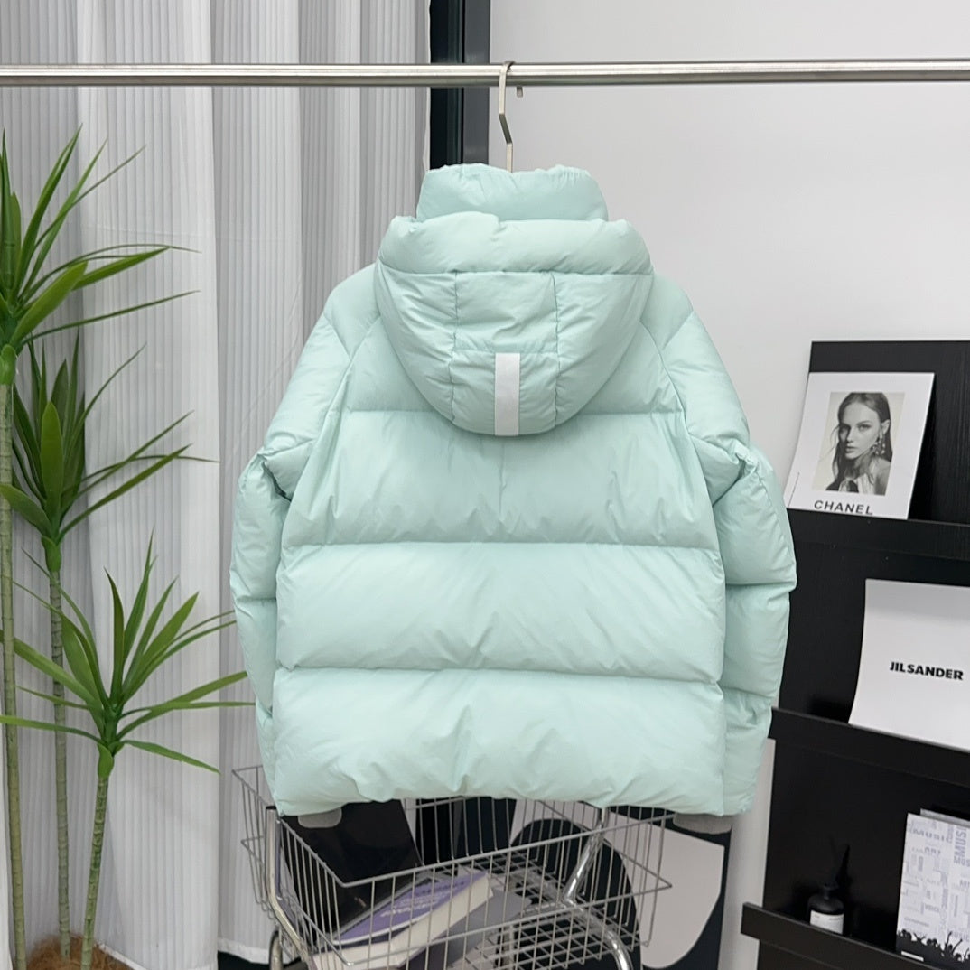 Canada Goose Hooded Puffer Jacket with White Sleeve Patch