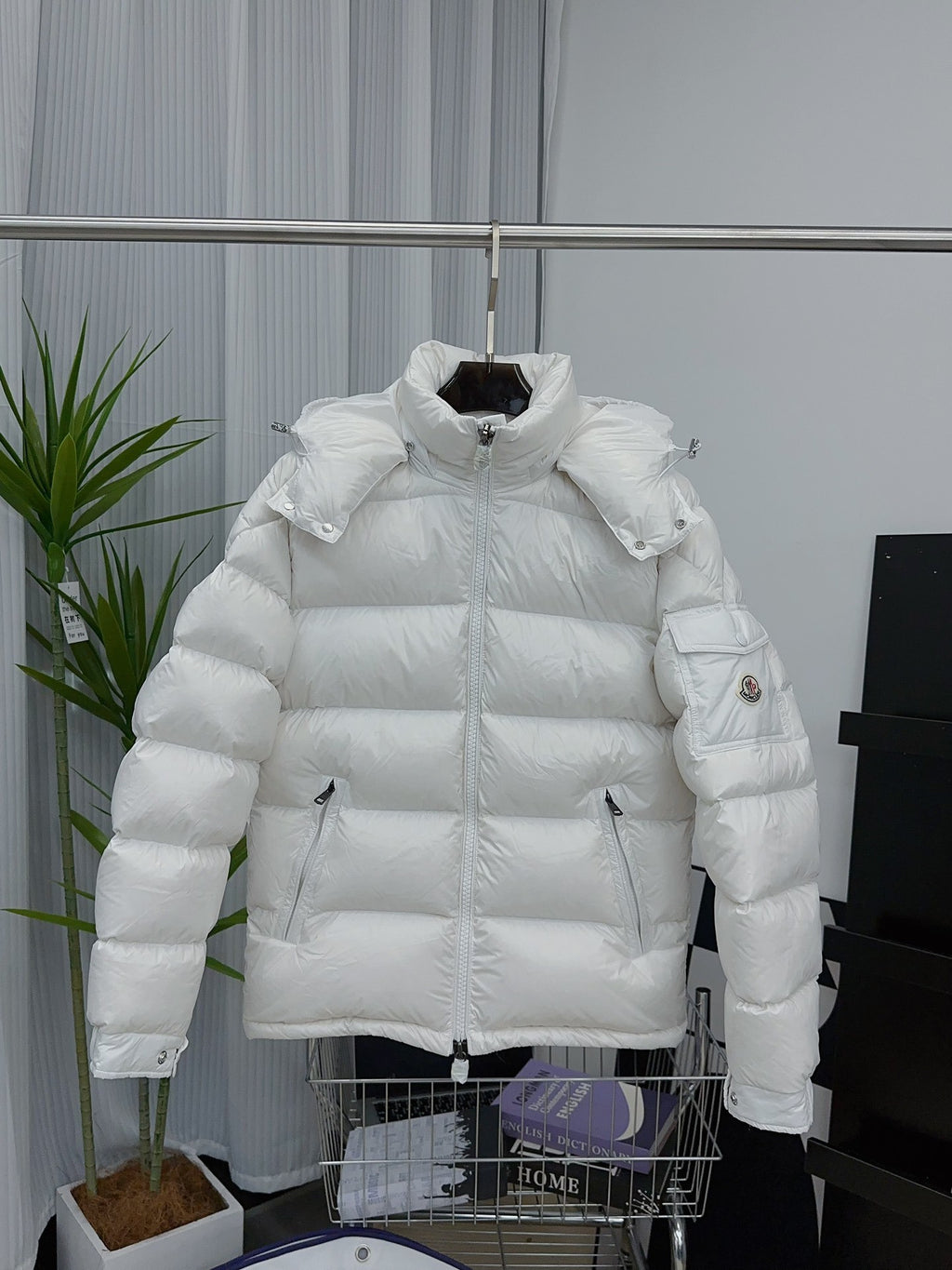 Moncler Maya Glossy Hooded Puffer Jacket