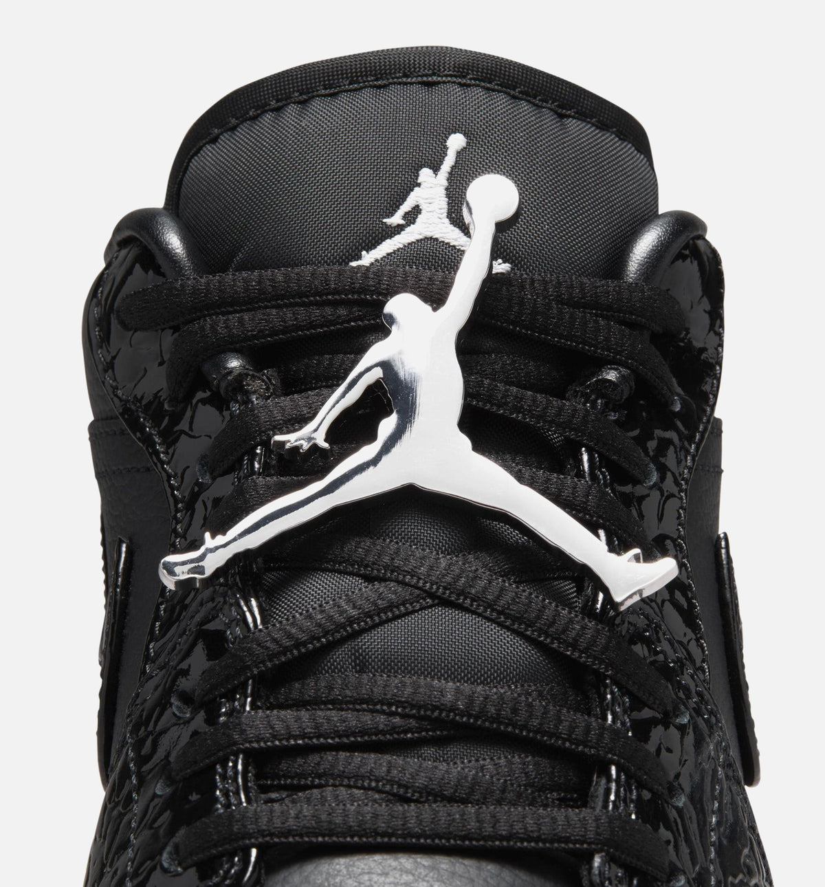 Air Jordan 1 Low Patent Elephant Women's – Black/White/Metallic Silver
