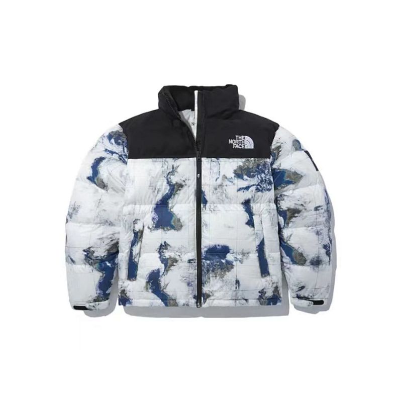 The North Face Earth-Print Stand-Collar Puffer Jacket