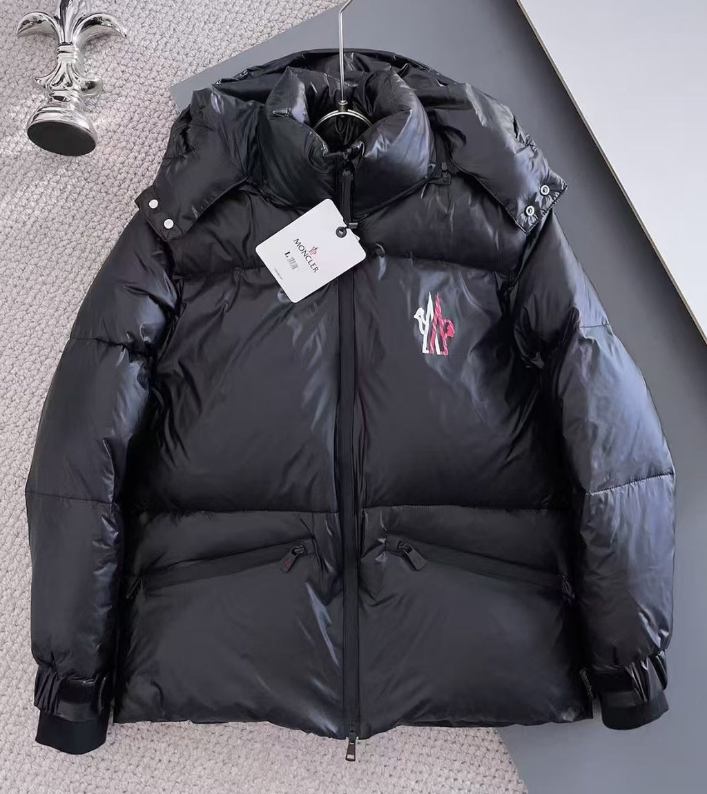 Moncler Black Hooded Puffer Jacket with Back Logo