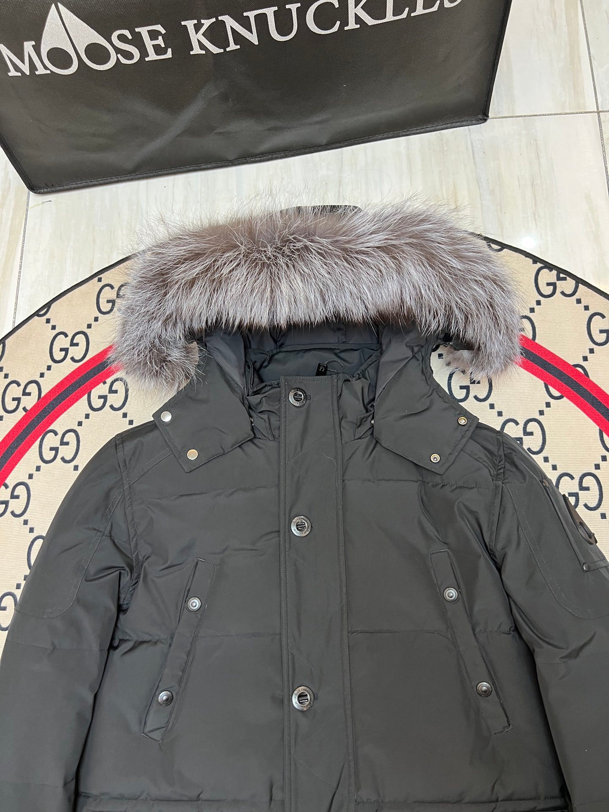 Moose Knuckles Men's Hooded Parka with Four Front Pockets