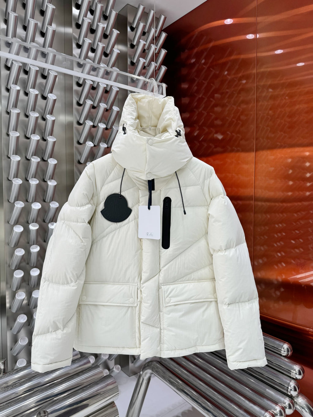 Moncler Genius Hooded Puffer Jacket in White