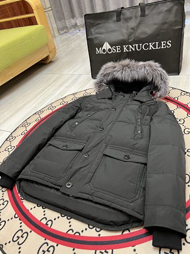 Moose Knuckles Men's Hooded Parka with Four Front Pockets