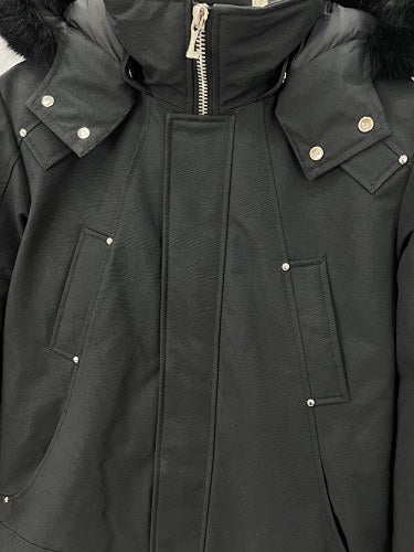 Moose Knuckles Men's Black Longline Hooded Parka