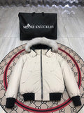 Moose Knuckles Men's Hooded Bomber Jacket in Cream