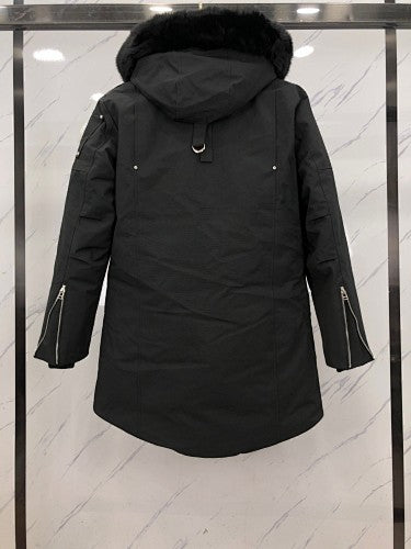 Moose Knuckles Men's Black Longline Hooded Parka