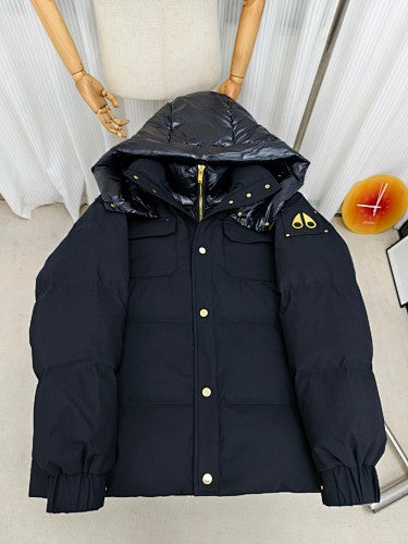 Moose Knuckles Quilted Hooded Bomber Jacket – Gold-Tone Details