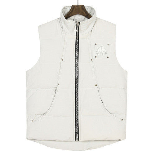 Moose Knuckles Stand-Collar Puffer Vest with Metal Logo and Studs
