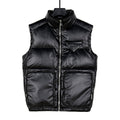 Prada Glossy Stand-Collar Puffer Vest with Large Front Pockets
