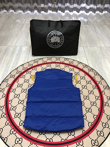 Canada Goose Blue Stand-Collar Puffer Vest with Patch Pockets