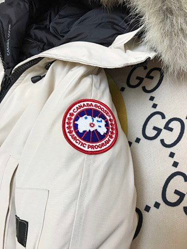 Canada Goose Women's Hooded Bomber Jacket in Cream