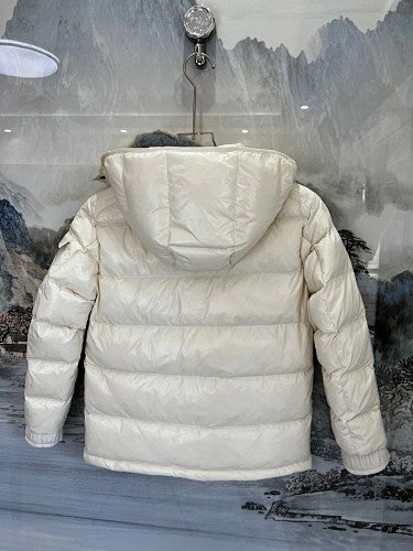 Moncler Kids' Hooded Puffer Jacket in Cream White