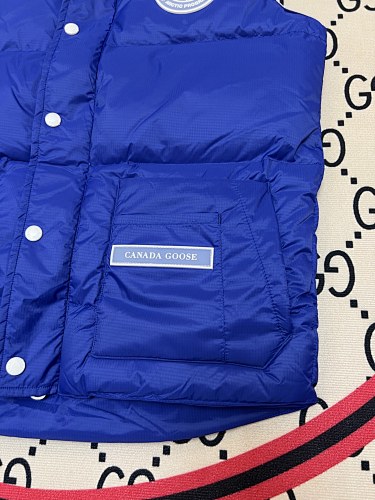 Canada Goose Blue Stand-Collar Puffer Vest with Patch Pockets