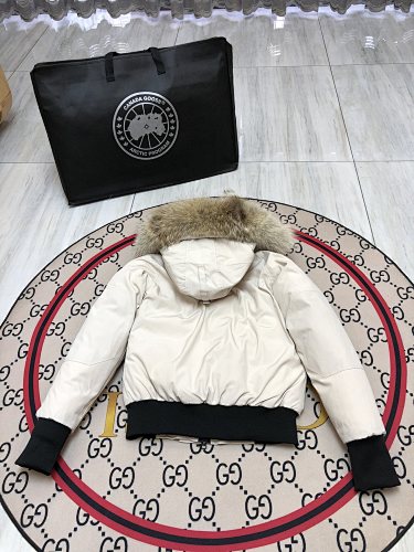 Canada Goose Women's Hooded Bomber Jacket in Cream