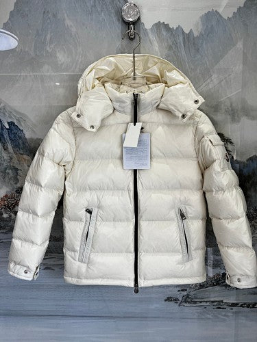 Moncler Kids' Hooded Puffer Jacket in Cream White