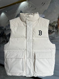 MLB Boston Red Sox Unisex Stand-Collar Puffer Vest in White
