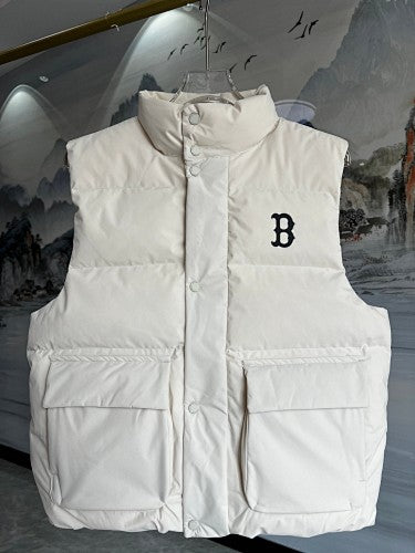 MLB Boston Red Sox Unisex Stand-Collar Puffer Vest in White