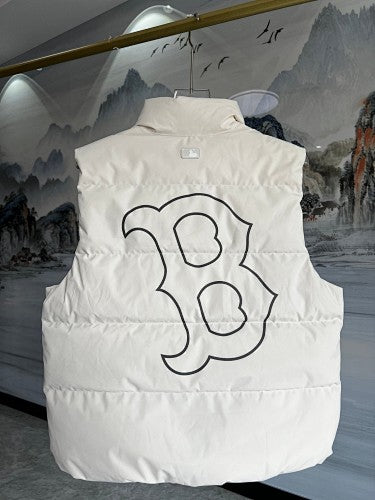 MLB Boston Red Sox Unisex Stand-Collar Puffer Vest in White