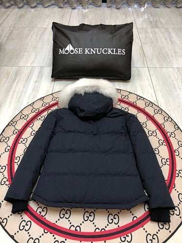 Moose Knuckles Women's Quilted Hooded Jacket with Flap Pockets