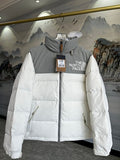 The North Face Color-Block Puffer Jacket with Large Chest Logo