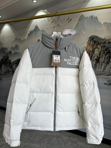 The North Face Color-Block Puffer Jacket with Large Chest Logo