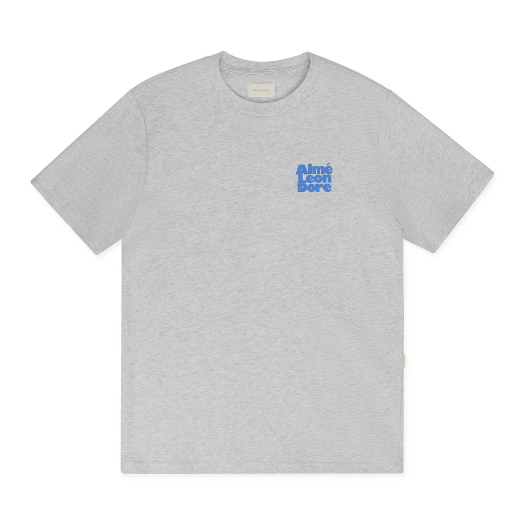 Grey SS Stacked Logo Tee