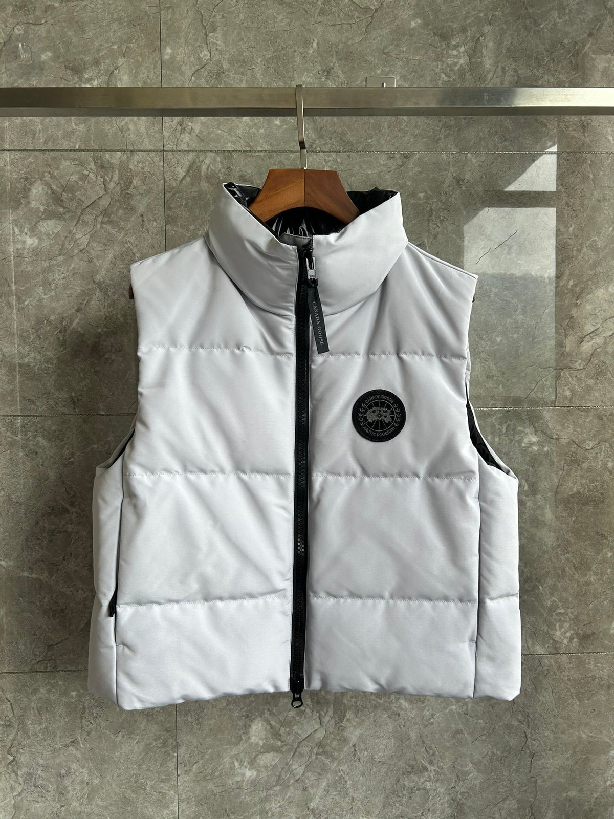 Canada Goose Grandview Black Label Cropped Puffer Vest in White