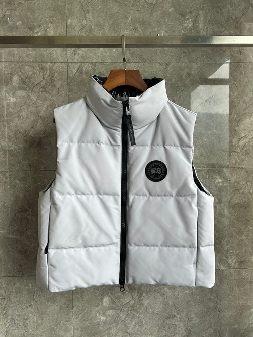 Canada Goose Grandview Black Label Cropped Puffer Vest in White