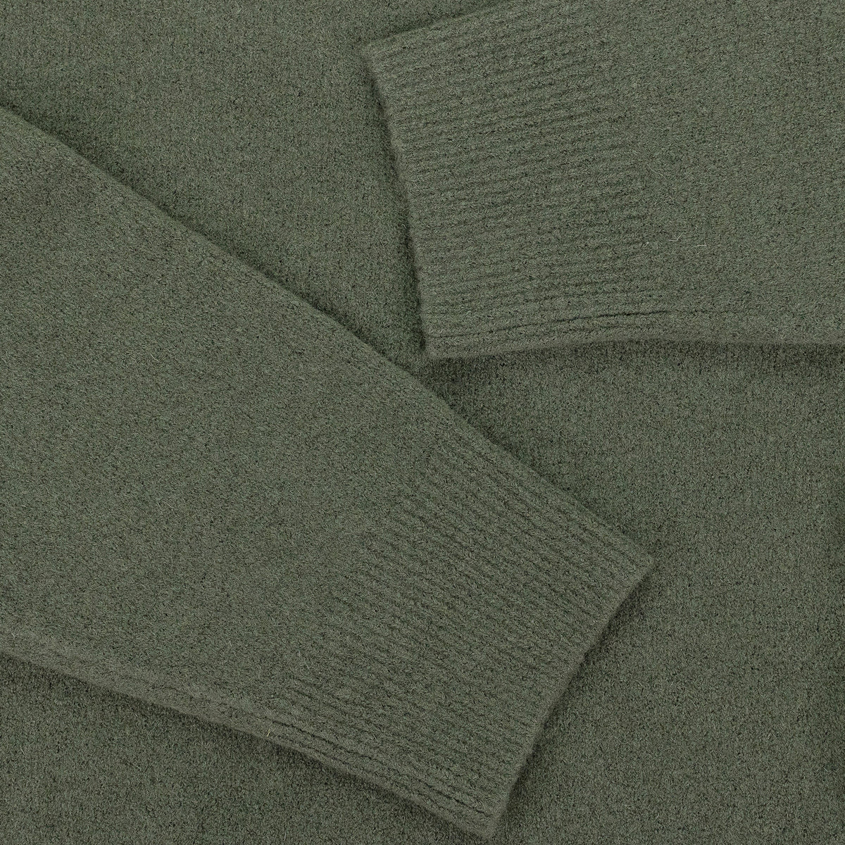 GREEN BOILED WOOL TURTLENECK SWEATER