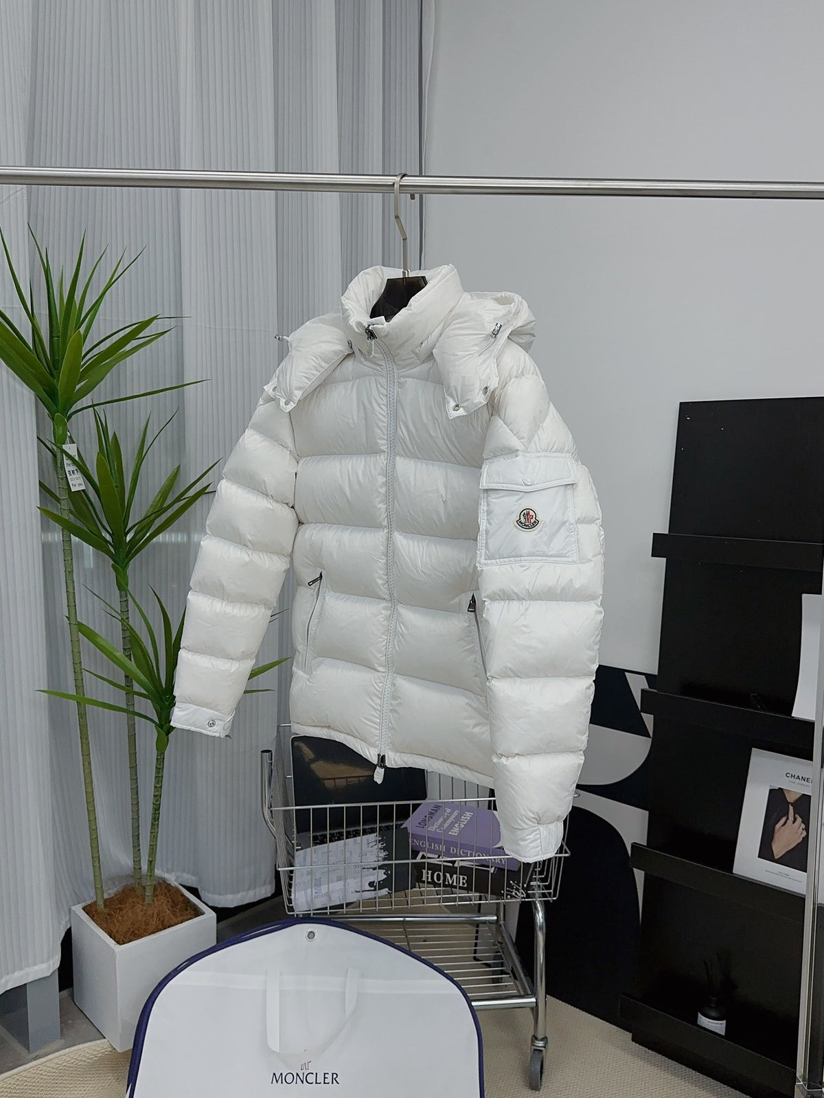 Moncler Maya Glossy Hooded Puffer Jacket