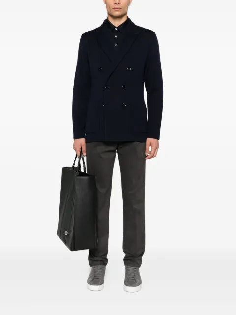 Lardini double-breasted patch-pocket jacket