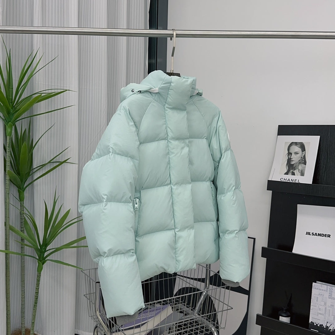 Canada Goose Hooded Puffer Jacket with White Sleeve Patch