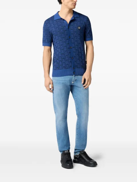 Philipp Plein jacquard monogram cardigan