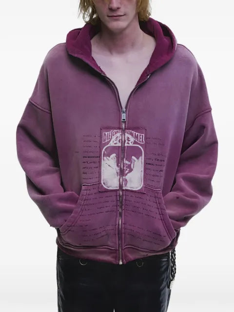 Enfants Riches Déprimés graphic-patch distressed hoodie