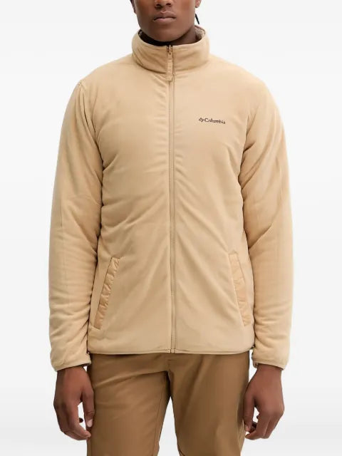 Columbia zip-up chest-pocket knitwear