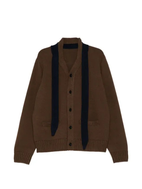 sacai wool knit cardigan