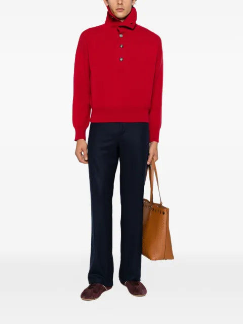 AMI Paris Ami de Coeur button-neck sweater