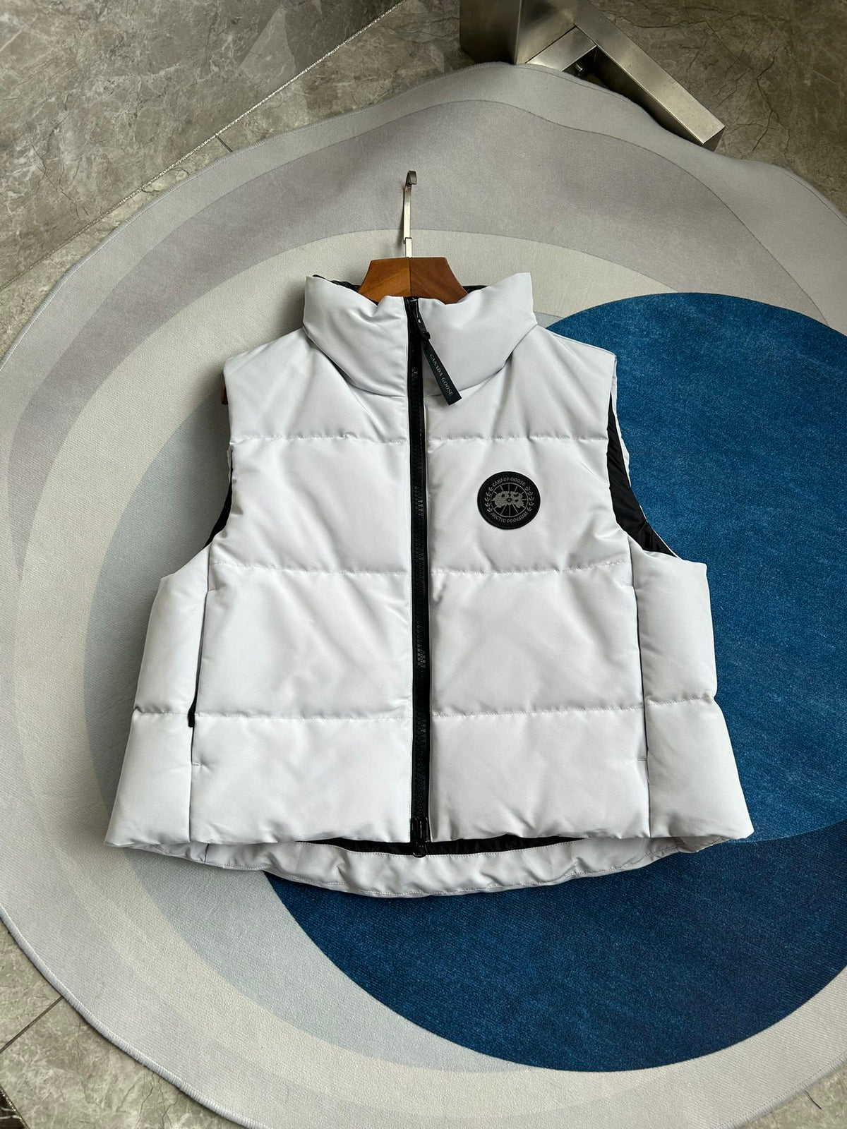 Canada Goose Grandview Black Label Cropped Puffer Vest in White