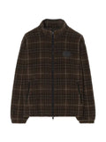 Burberry check wool cashmere blend fleece jacket