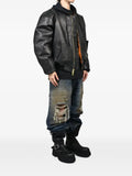 VETEMENTS hooded reversible leather bomber jacket