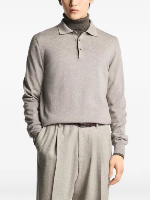 Fay long-sleeve polo sweater