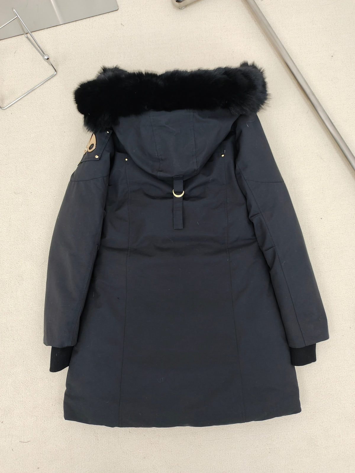 Moose Knuckles Women's Long Hooded Parka with Pom-Pom Details
