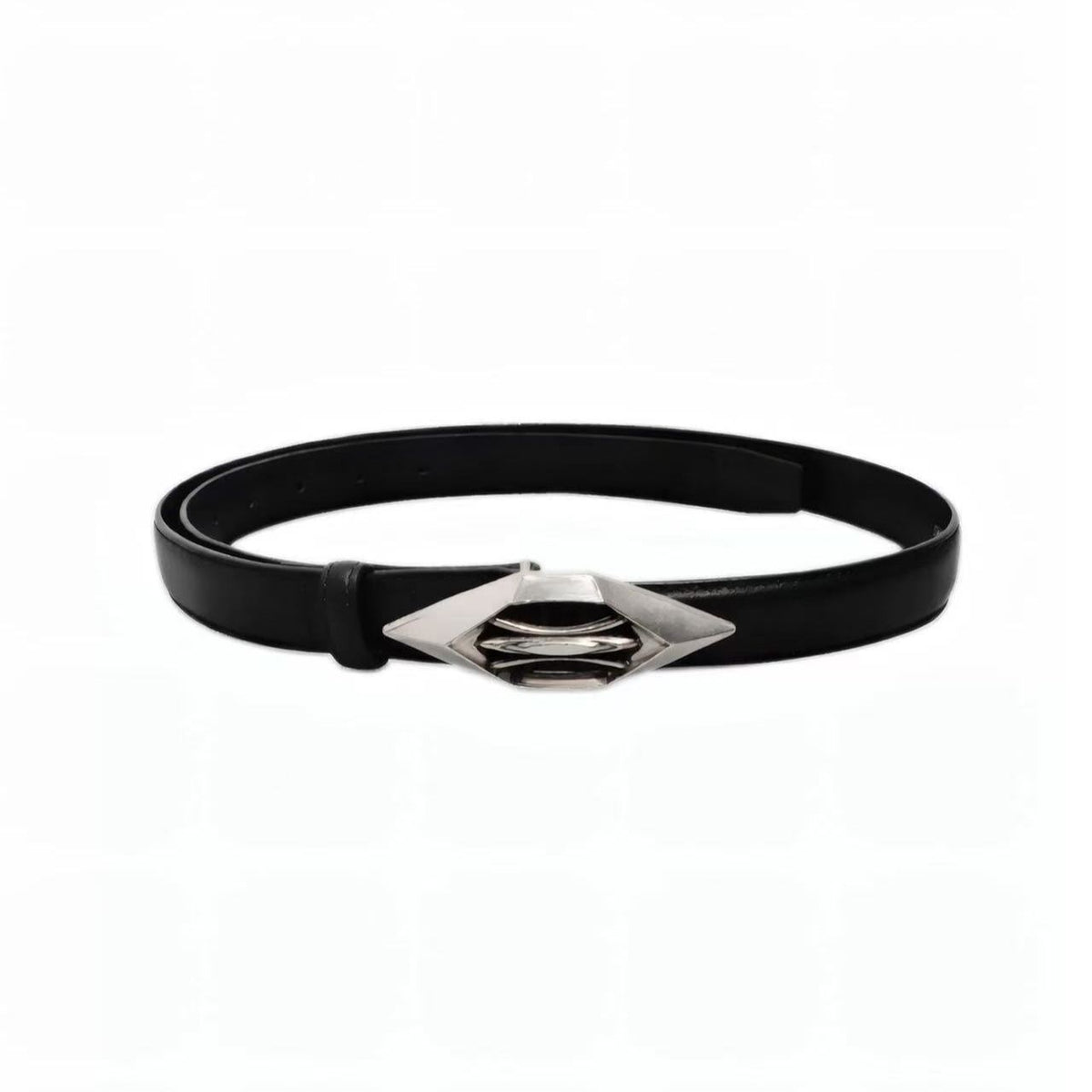 Loselos Leather Belt Sacred Emblem Geometric Metal Buckle Waist Belt