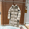Canada Goose Women's Long Hooded Puffer Coat with Black Sleeve Patch