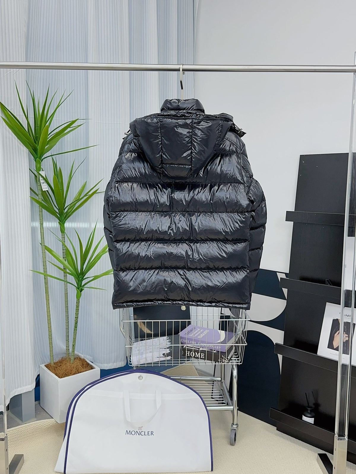 Moncler Maya Glossy Hooded Puffer Jacket