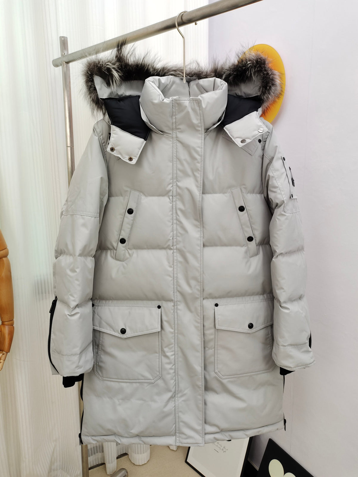 Moose Knuckles Women's Long Quilted Parka with Trimmed Hood