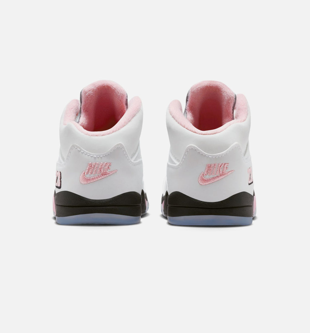 Air Jordan 5 Retro Medium Soft Pink Infant/Toddler Lifestyle Shoe - White/Black/Medium Soft Pink