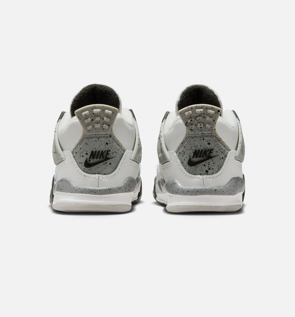 Air Jordan 4 Retro White Cement Infant/Toddler Sneakers