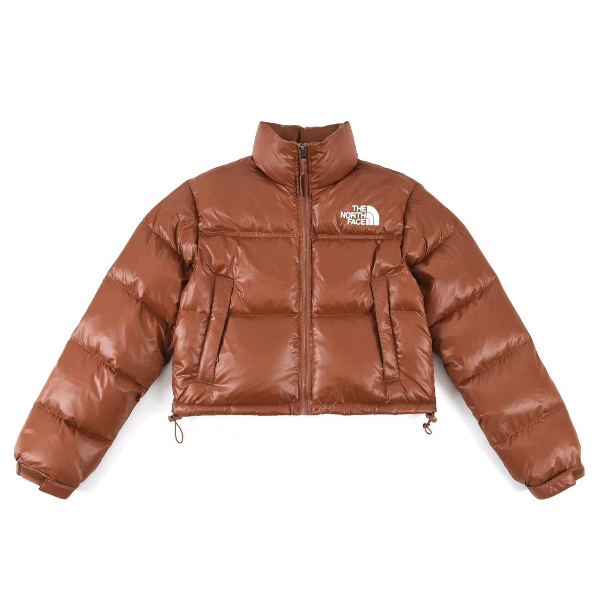 The North Face Glossy Cropped Stand-Collar Puffer Jacket
